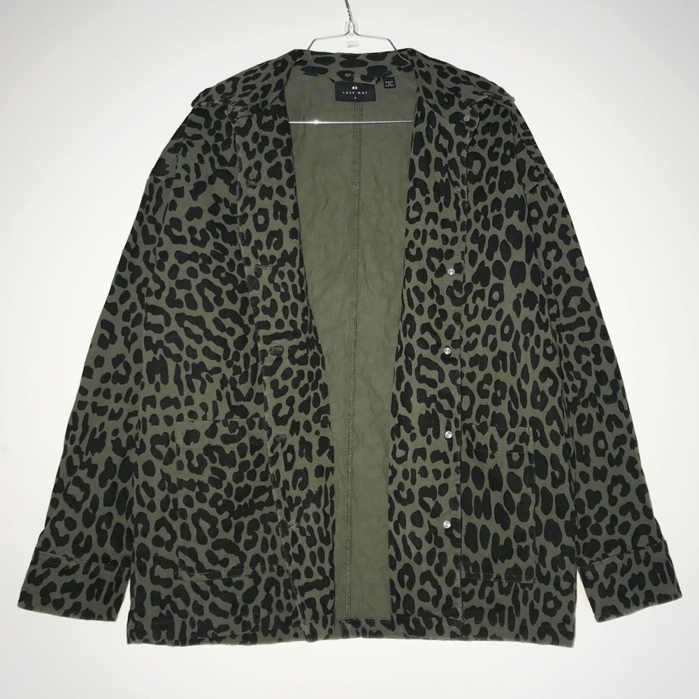 LAZY OAF Khaki Leopard Chore Jacket